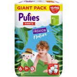 Scutece-chilotel Pufies Fashion&amp;amp;Nature, Marimea 6 Extra Large, 15+ kg, 56 buc, Giant pack