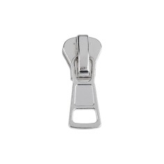 Cursor metalic pentru fermoar din plastic 8 mm, 39 x 30 mm, Argintiu