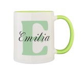 Cana maner verde personalizata prenume Emilia, INOVATIX&reg;. 330ml