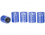 Set 5 Buc Capacele Ventil Aluminiu Cu Filet Interior Plastic Carmotion Albastru 63478BL