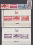 ROMANIA 1944 LP 160 LP 161 ASISTENTA PTT SERIE SI COLITE CU SUPRATIPAR STARE MNH, Nestampilat