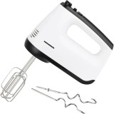 Mixer de mana Heinner White Orchid HM-400WHBK, 400W, 6 viteze + Turbo, teluri si carlige din inox, Alb/Negru