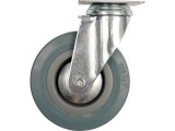 VOREL Roata pivotanta, cauciuc, gri, diametru 100 mm, greutate maxima suportata 45 Kg