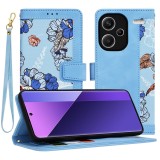Husa flipcraft pentru xiaomi redmi note 13 pro plus - protectie 360, design floral, vibrant&Acirc;&nbsp;blue