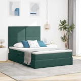 Cumpara ieftin Pat cu LED si saltea Verde inchis 140 x 200 cm Catifea