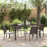 VidaXL Set de masă pentru grădină 5 pcs Maro Rattan poli