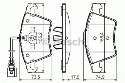 Set placute frana,frana disc VW MULTIVAN V (7HM, 7HN, 7HF, 7EF, 7EM, 7EN) (2003 - 2015) BOSCH 0 986 494 107 foto