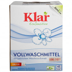 Detergent bio pudra fara parfum pentru rufe, cu nuci de sapun, Klar, 2.5 kg foto