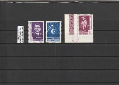 ROMANIA 1962 LP 547 PRIMUL ZBOR IN GRUP - VOSTOK 3 SI 4 SERIE MNH NESTAMPILATA foto