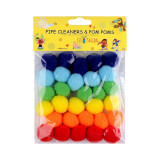 Set 30 pompoane pentru activitati Crisalida, diametru 20 mm, Multicolor