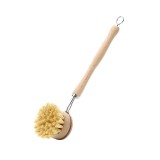 Beech sisal pot brush for washing dishes and pots - color: 24x5.8cm long handle pot brush, Flippy