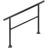 Balustrada aluminiu, 2-3 trepte Vivatechnix Negru Mat, Inaltime 89.5cm, lungime 121 cm, pozitii reglabile