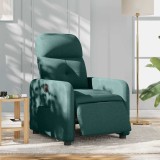 vidaXL Fotoliu rabatabil electric, verde &icirc;nchis, material textil