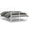 Gossi cadru pat metalic cu tablie de cap/picioare&nbsp;, alb, 140x200 cm