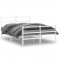 Cadru pat metalic cu tablie de cap/picioare&nbsp;, alb, 140x200 cm GartenMobel Dekor