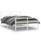 Gossi cadru pat metalic cu tablie de cap/picioare&nbsp;, alb, 140x200 cm