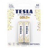 Set 2 baterii alcaline AA LR6 TESLA GOLD 1.5V