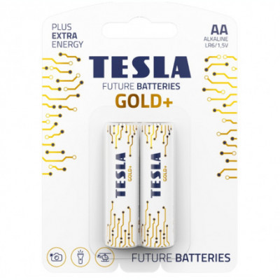Set 2 baterii alcaline AA LR6 TESLA GOLD 1.5V foto