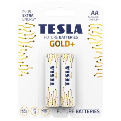Set 2 baterii alcaline AA LR6 TESLA GOLD 1.5V foto