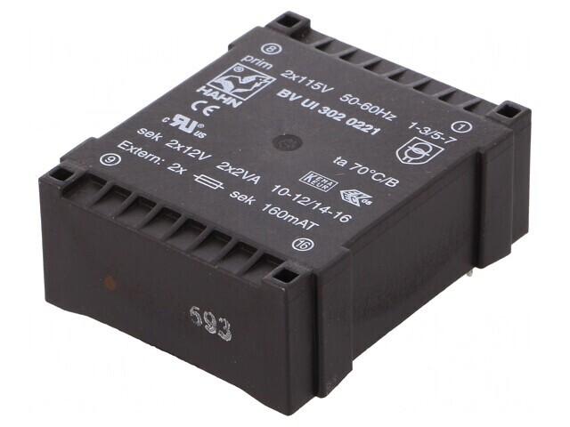 Transformator &icirc;ncapsulat 4VA 115VAC 12V 166mA