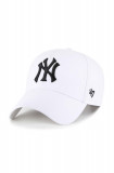 47brand șapcă din amestec de l&acirc;nă MLB New York Yankees culoarea alb, cu imprimeu, B-MVPSP17WBP-WHM, 47 Brand