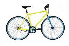 Bicicleta Oras Dhs Fixie 2896 495mm Galben Albastru 28 inch foto