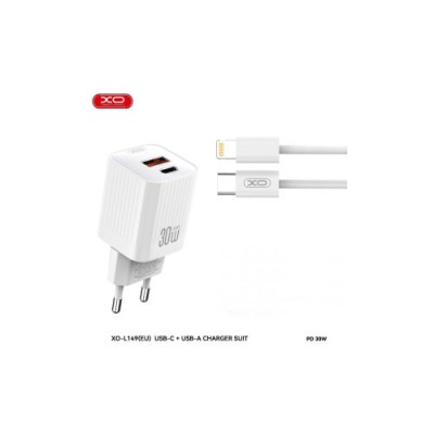 Incarcator retea PD30W XO cu 2 USB cu cablu compatibil Lighting/ Iphone Cod:XO-L149A Automotive TrustedCars foto