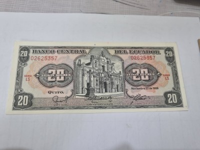 bancnota ecuador 20 s 1988 (ls) foto