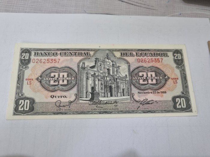 bancnota ecuador 20 s 1988 (ls)