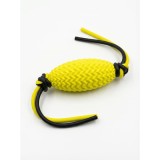 Jucarie pentru Caini &ndash; Jucarie Interactiva de Ros in Forma de Minge Ovala TPR cu Funie, Galben