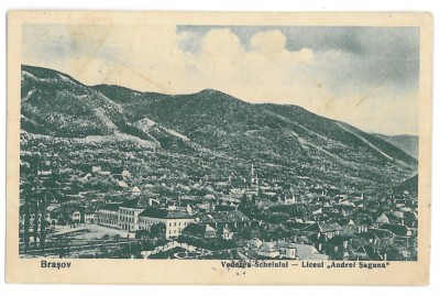 1114 - BRASOV, Panorama, Romania - old postcard - used - 1930 foto