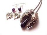 Set aripi ingerasi cu agate mov 47812