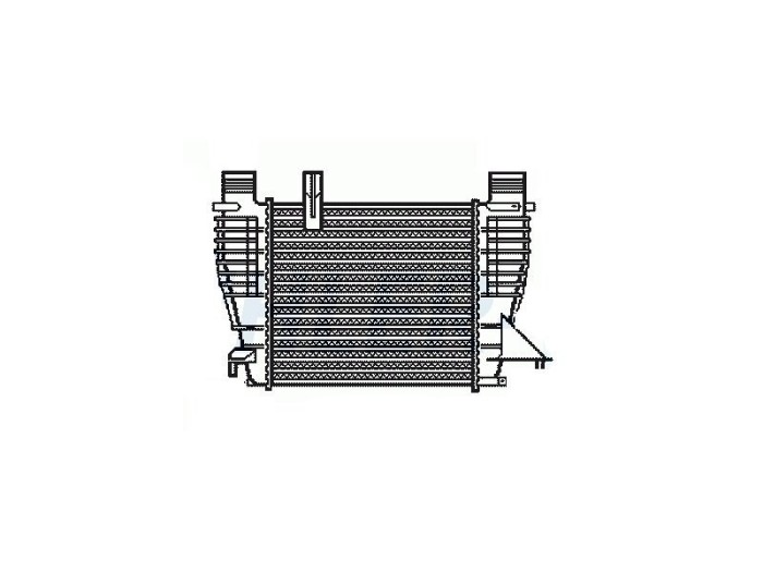 Intercooler Nissan Cube (Z11), 08.2009-, Juke (F15), 06.2010-, motor 1.5 dci 81kw, diesel, cu/fara AC, aluminiu brazat/plastic, 210x202x62 mm,