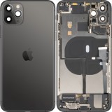 Capac Baterie Apple iPhone 11 Pro Max, Cu Carcasa Mijloc, Full Parts, Negru (Space Gray), Swap Premium