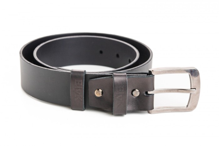 Curea din piele naturala neagra, 40 mm, Styx