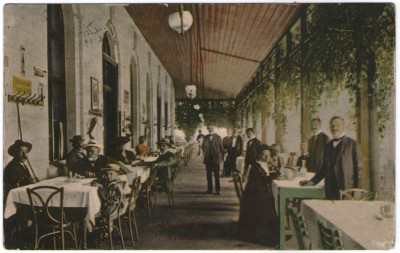 1912 - baile Felix, terasa restaurantului (jud. Bihor) foto