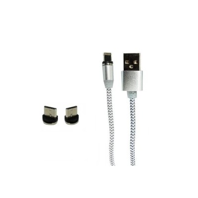 Cablu de incarcare pentru telefoane si tablete,3 in 1,conector Lightning,MicroUSB,USB Tip C,elSales foto