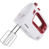 Mixer de mana DHM122R, 300 W, 5 viteze, functie Turbo, accesoriu framantare, palete amestecare, carcasa ABS, rosu, Daewoo
