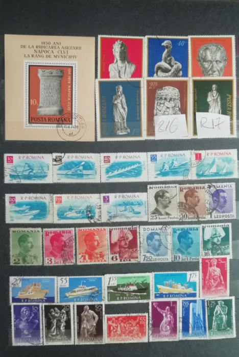 M2 23 - Clasor foarte vechi - contine 816 timbre Romania - obliterate