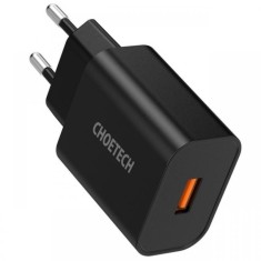 Choetech Incarcator Retea Mains Quick Charge USB-A,18W EU, 3.0A, Negru