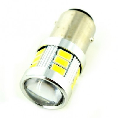 Bec 2 Faze BAY15D 5630 18SMD CanBus 9V-30V Nonpolar Lumina Alba JSUN12 090817-14 foto