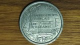 Oceania franceza - moneda coloniala deosebit de rara - 2 franci / francs 1949 AU/UNC aluminiu - an unic de batere