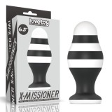 Dop Anal X-Missioner, Silicon, Negru/Alb, 17 cm