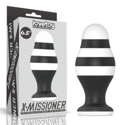 Dop Anal X-Missioner, Silicon, Negru/Alb, 17 cm foto