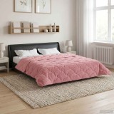 vidaXL Duvet de iarnă Roz 200 x 220 cm Microfibră și fleece Teddy 42026345