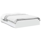 Cumpara ieftin Cadru de pat cu sertare, alb, 160x200 cm, lemn prelucrat