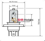 Bec far H4 / HS1 12v 35/35W (3 picioare)