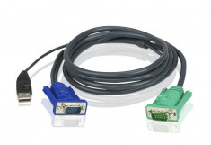 Cablu prelungire KVM Aten 2L-5203U VGA - USB 3m Black foto