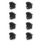 Set Clame Par, Negre, 1cm, 8 Bucăți