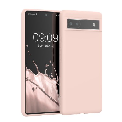 Husa kwmobile pentru Google Pixel 6a, Silicon, Roz, 57799.225 foto